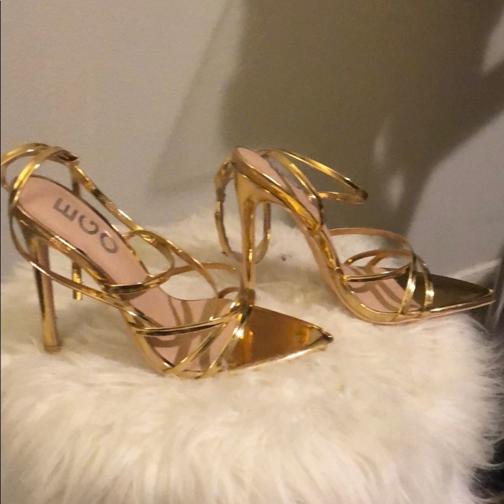 Ego sandal heels gold brand new